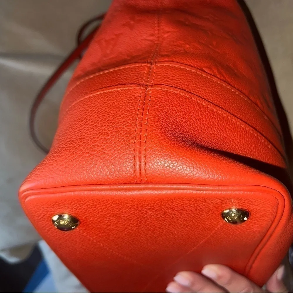 LOUIS VUITTON EMPREINTE LEATHER RED CITADINE PM TOTE BAG - Picture 9 of 14